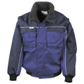 Royal Blue-Navy - Front - WORK-GUARD by Result Mens Heavy Duty Zip-off Sleeves Pilot Jacket
