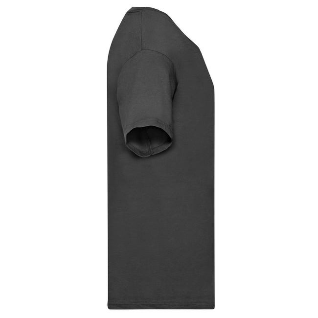 Black - Side - Fruit of the Loom Mens Original Cotton Layered T-Shirt