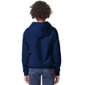Navy - Back - Gildan Childrens-Kids Fleece Midweight Hoodie