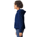 Navy - Side - Gildan Childrens-Kids Fleece Midweight Hoodie