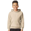 Sand - Front - Gildan Childrens-Kids Fleece Midweight Hoodie