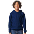 Navy - Front - Gildan Childrens-Kids Fleece Midweight Hoodie