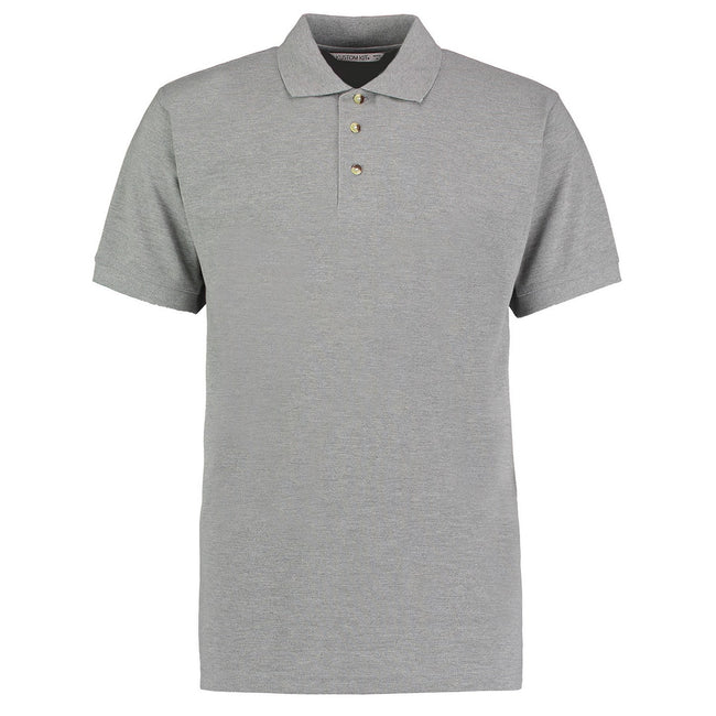 Heather Grey - Front - Kustom Kit Mens Workwear Superwash 60C Polo Shirt
