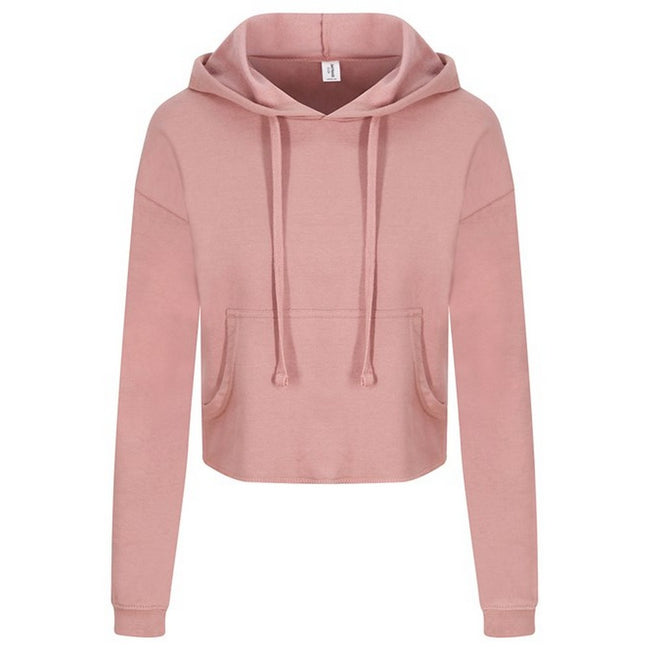 Dusty Pink - Front - Awdis Womens-Ladies Girlie Cropped Hoodie