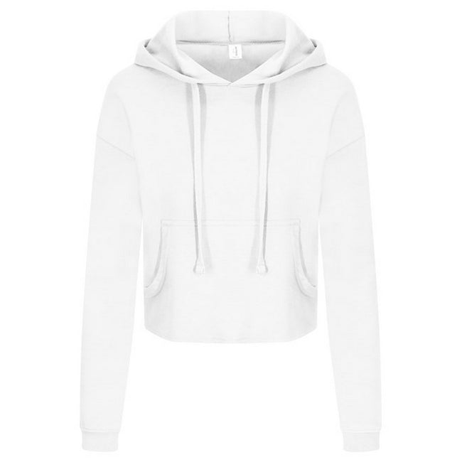 Arctic White - Front - Awdis Womens-Ladies Girlie Cropped Hoodie
