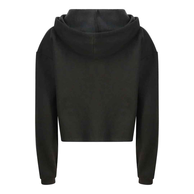 Jet Black - Back - Awdis Womens-Ladies Girlie Cropped Hoodie