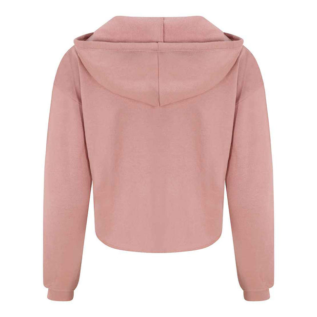 Dusty Pink - Back - Awdis Womens-Ladies Girlie Cropped Hoodie