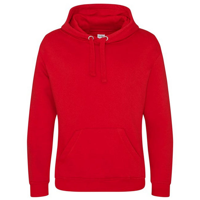Fire Red - Front - Awdis Unisex Adult Heavyweight Hoodie