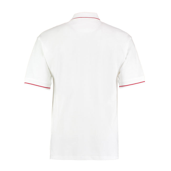 White-Red - Back - Kustom Kit Mens St Mellion Classic Polo Shirt