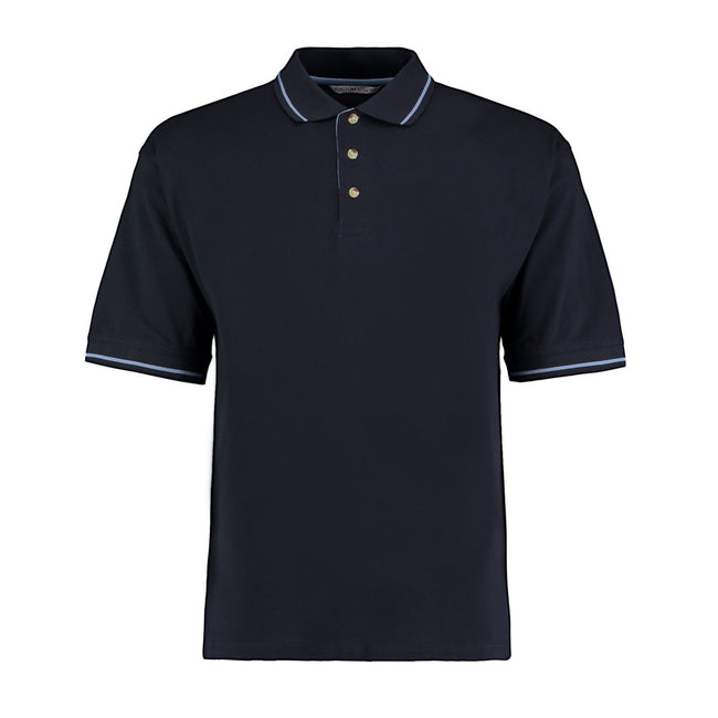 Navy-Light Blue - Front - Kustom Kit Mens St Mellion Classic Polo Shirt