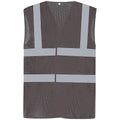 Grey - Front - Yoko Unisex Adult Mesh Hi-Vis Vest