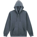 Dark Heather - Front - Gildan Mens Softstyle Fleece Midweight Full Zip Hoodie