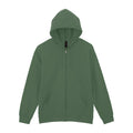 Military Green - Back - Gildan Mens Softstyle Fleece Midweight Full Zip Hoodie