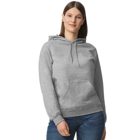 Sport Grey - Front - Gildan Unisex Adult Midweight Fleece Hoodie