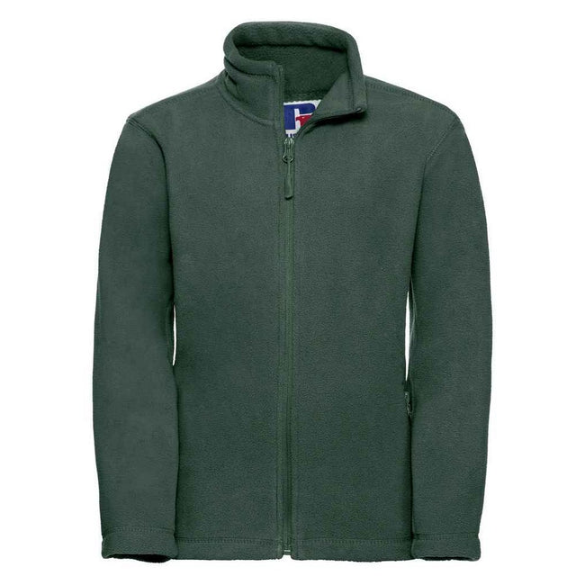 Bottle Green - Front - Russell Childrens-Kids Full Zip Outdoor Fleece Jacket