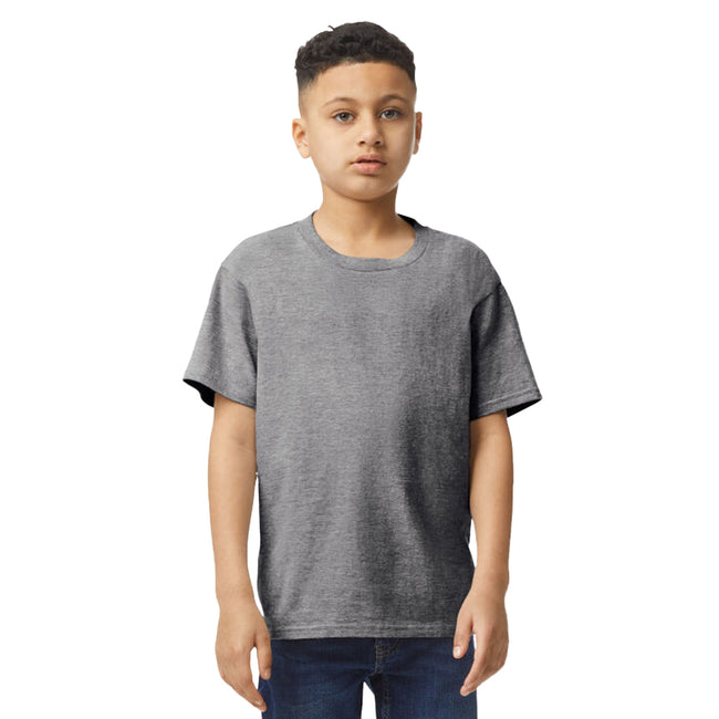 Graphite Heather - Front - Gildan Childrens-Kids Soft Style Jersey T-Shirt