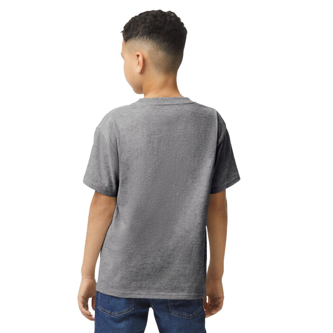 Graphite Heather - Back - Gildan Childrens-Kids Soft Style Jersey T-Shirt