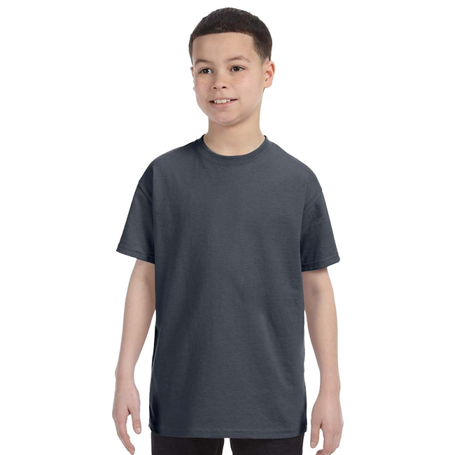 Dark Heather - Back - Gildan Childrens-Kids Soft Style Jersey T-Shirt