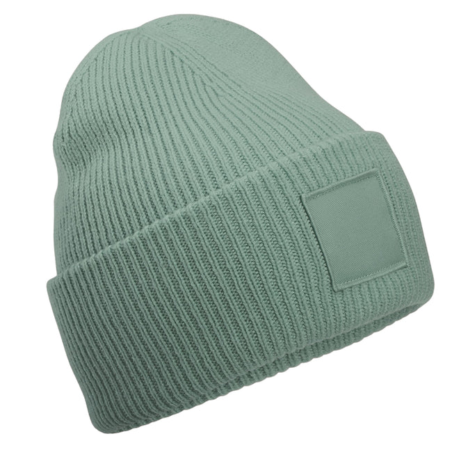 Dusty Green - Front - Beechfield Tonal Patch Beanie