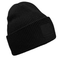 Black - Front - Beechfield Tonal Patch Beanie