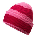 True Pink-Classic Red - Back - Beechfield Colour Block Beanie