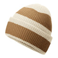 Natural Stone-Dusty Blue - Back - Beechfield Colour Block Beanie