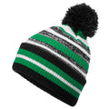 Black-Kelly Green-White - Back - Beechfield Multi-Sport Fan Pom Pom Beanie
