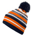 French Navy-Orange-White - Back - Beechfield Multi-Sport Fan Pom Pom Beanie
