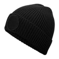 Black - Back - Beechfield Patch Circular Patch Beanie