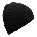 Black - Front - Beechfield Patch Circular Patch Beanie