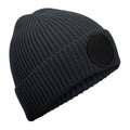 Graphite Grey-Black - Front - Beechfield Patch Circular Patch Beanie