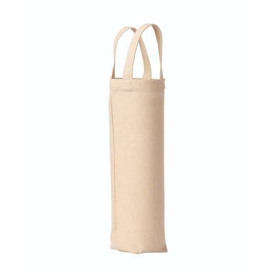 Natural - Front - Nutshell Premium Plain Canvas Recycled Bottle Bag