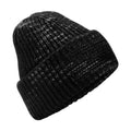 Midnight Haze - Front - Beechfield Chunky Knit Reverse Patch Beanie