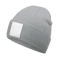 Ash-White - Back - Beechfield Appliqué Patch Beanie