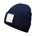 Oxford Navy-White - Back - Beechfield Appliqué Patch Beanie