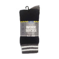 Black-Grey - Back - Ribbon Mens Recycled Cotton Work Socks (Pack of 3)