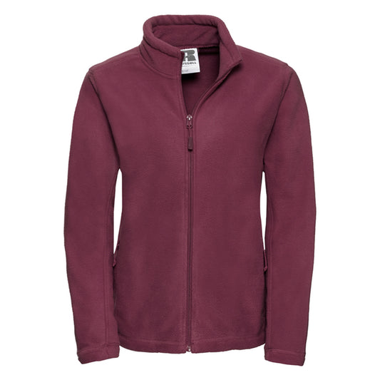 Burgundy - Front - Russell Womens-Ladies Full Zip Outdoor Fleece Jacket
