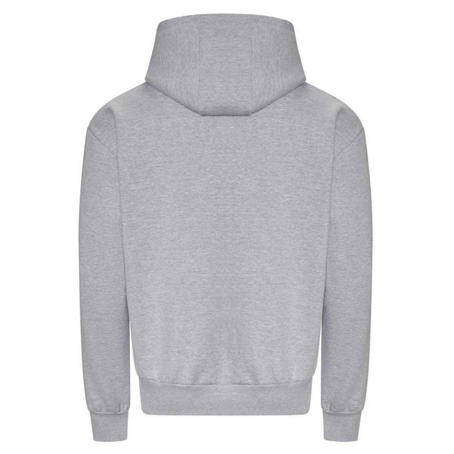 Grey - Back - Awdis Mens Signature Heather Heavyweight Full Zip Hoodie