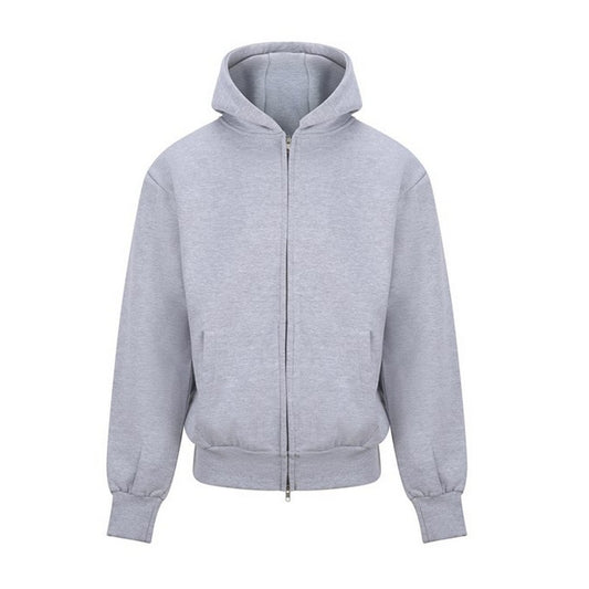 Grey - Front - Awdis Mens Signature Heather Heavyweight Full Zip Hoodie