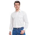 White - Back - Russell Collection Mens Poplin Easy-Care Long-Sleeved Shirt