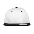 White-Black - Front - Result Headwear Original Bronx Flat Snapback Cap