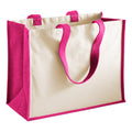 Fuchsia - Front - Westford Mill Classic Jute Printable Shopper Bag