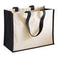 Black - Front - Westford Mill Classic Jute Printable Shopper Bag