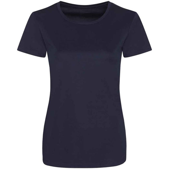 French Navy - Front - Awdis Womens-Ladies Cool Smooth T-Shirt