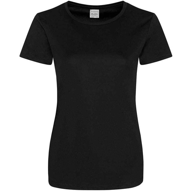 Jet Black - Front - Awdis Womens-Ladies Cool Smooth T-Shirt