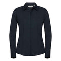 French Navy - Front - Russell Collection Womens-Ladies Polycotton Fitted Long-Sleeved Shirt