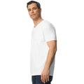 White - Side - Gildan Mens Softstyle V Neck T-Shirt
