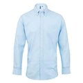 Light Blue - Front - Premier Mens Signature Oxford Long-Sleeved Formal Shirt