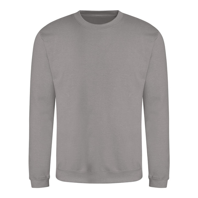 Platinum Grey - Front - Awdis Mens Crew Neck Sweatshirt