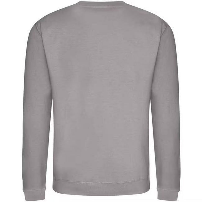 Platinum Grey - Back - Awdis Mens Crew Neck Sweatshirt
